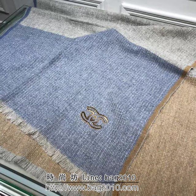 CHANEL香奈兒外貿單 拼色新款刺繡休閒風格長圍巾 LLWJ7530